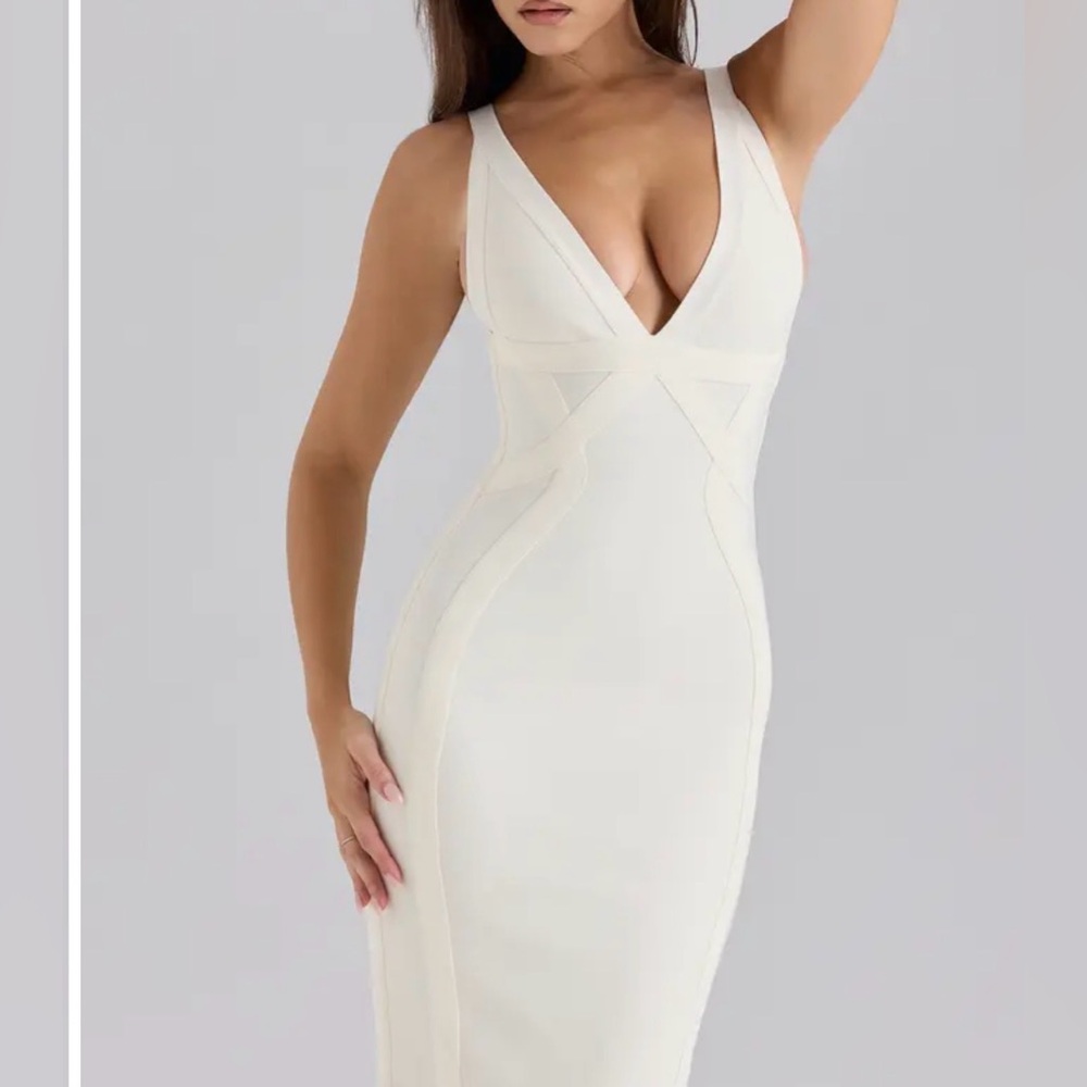 Hervé Léger copy ✨ White Bandage Style Bodycon Dress | Crisscross Back ✨